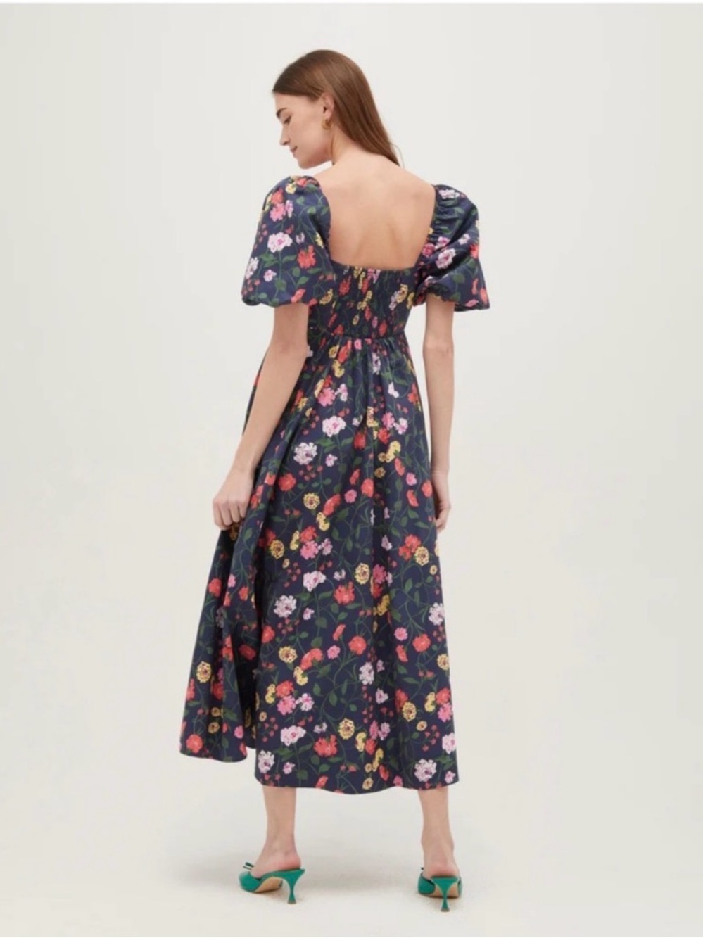 NWT Hill House Matilda dress in navy peony bouquet - Picture 2 of 6